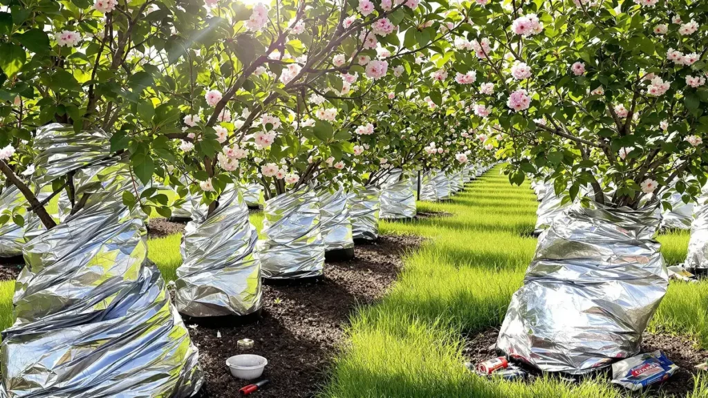 Aluminiumfolie om je fruitbomen: een gebaar dat je in het voorjaar niet mag vergeten