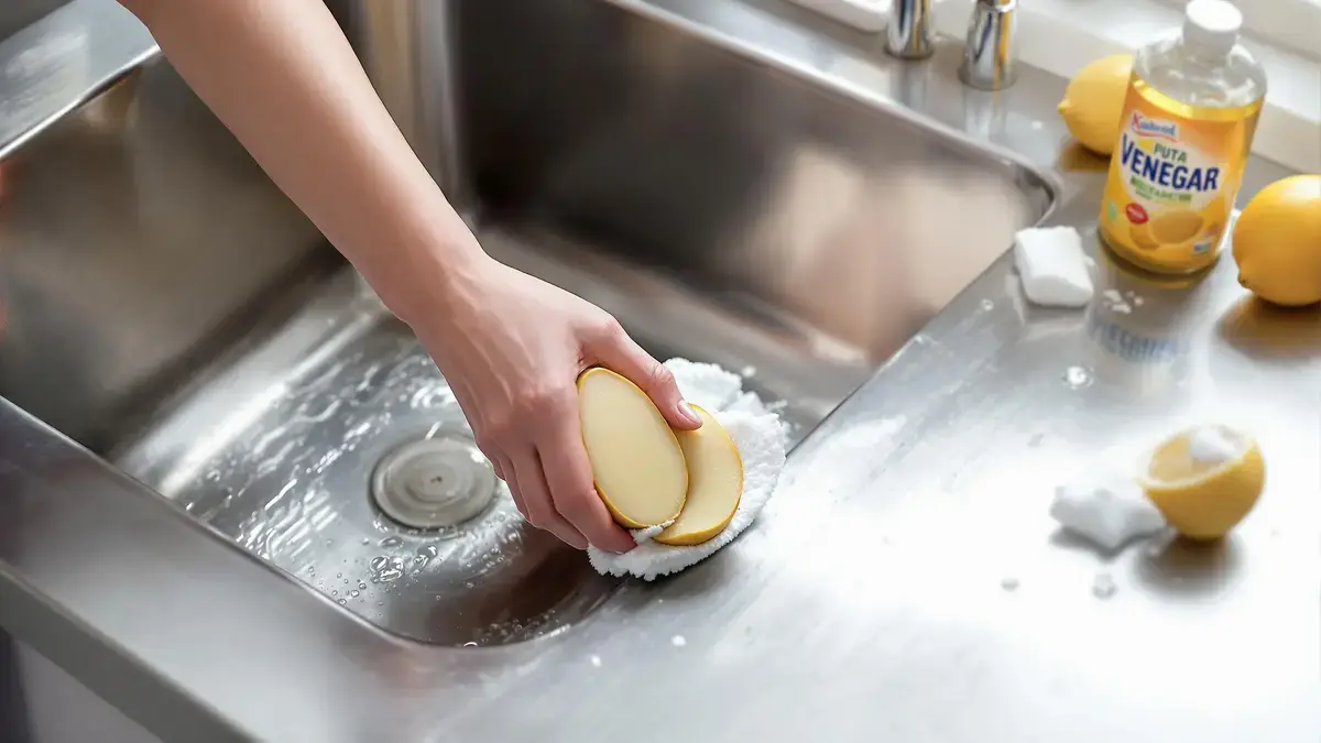 Geen bacteriën en hardnekkige vlekken meer: dit is waarom het schrobben van een aardappel over je gootsteen een groot verschil maakt