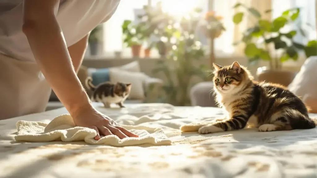 Hoe je eenvoudig en snel kattenurine uit een matras kunt schoonmaken